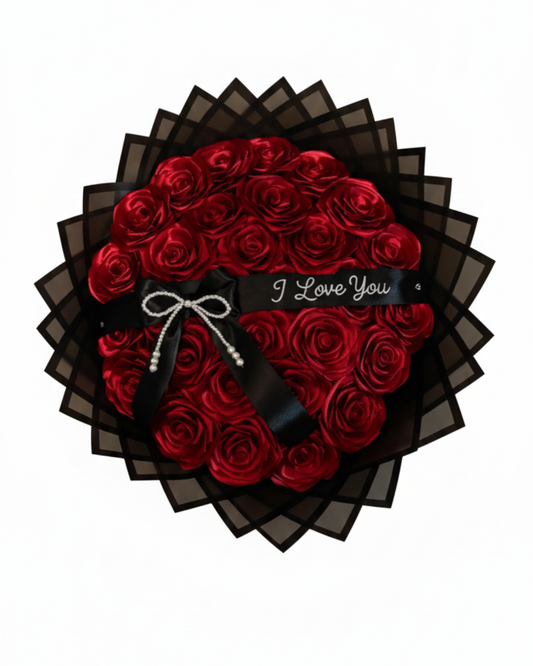 Handcrafted Eternal Satin Ribbon Rose Bouquet