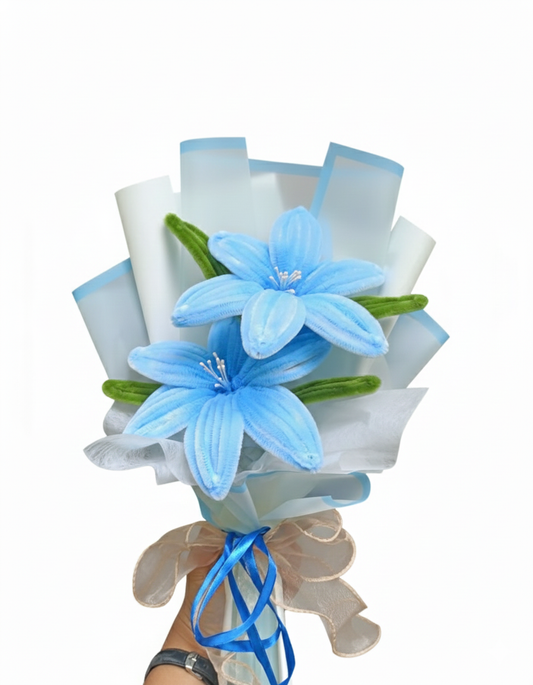 Sky Blue "Eternal Grace" Handcrafted Flower Bouquet